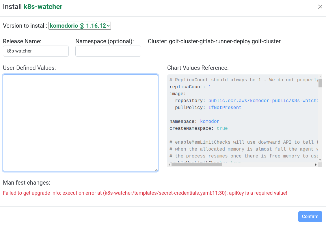 Helm Dashboard — a GUI for managing Helm releases in